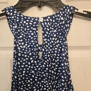 2lx navy summer dress with white dots